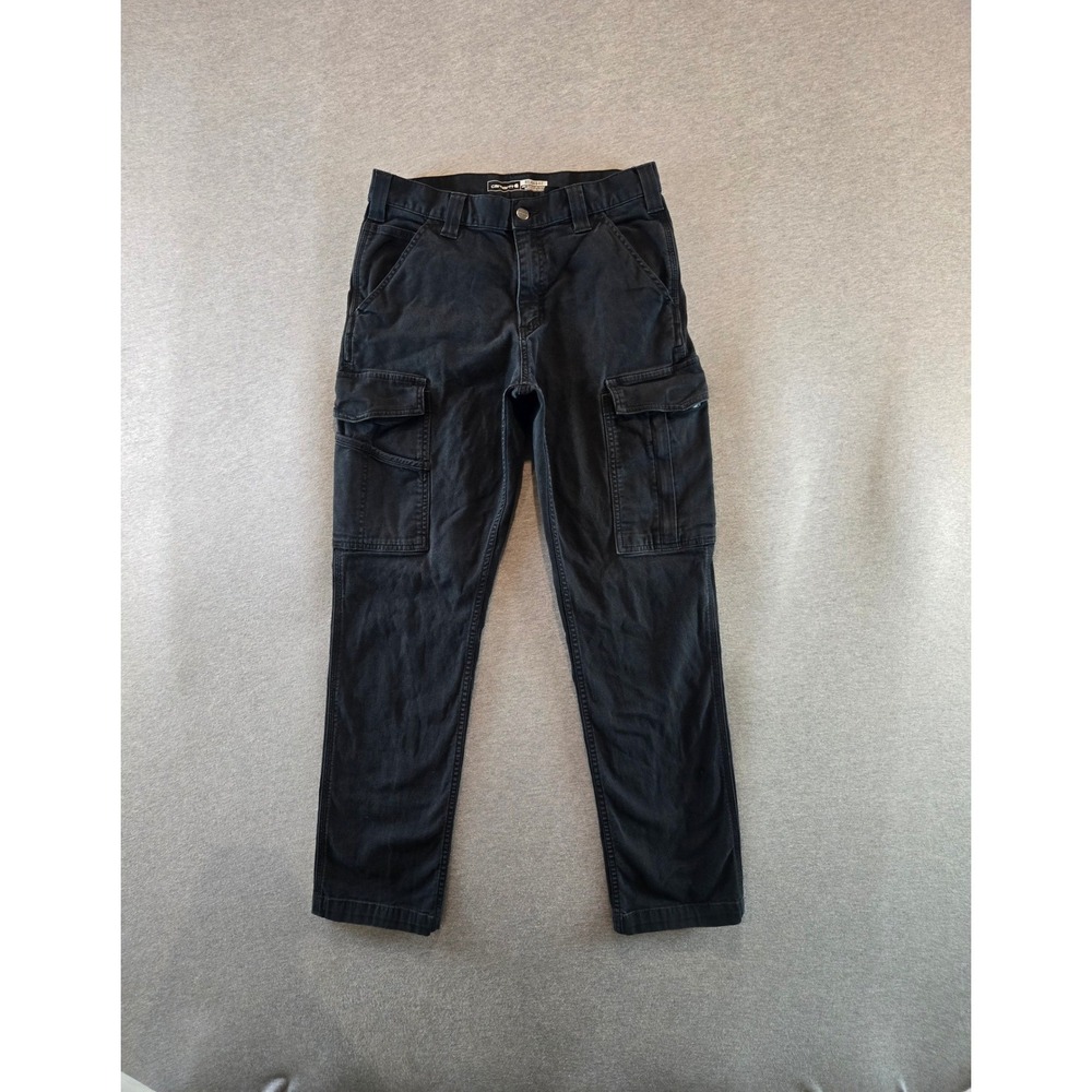 Carhartt Cargo Work Pants Mens 31x32 Black Rugged Flex Relaxed Fit BN3574-M